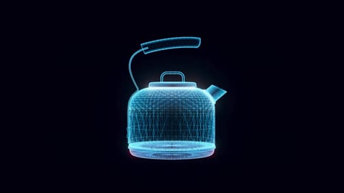 portable electric kettle hologram Rotating 4k