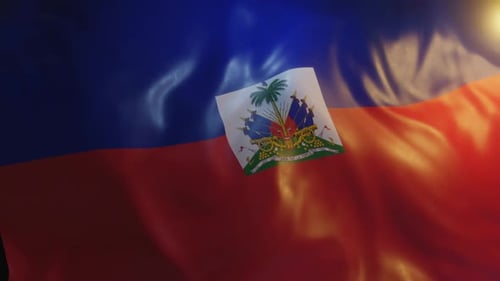 Haiti National Flag Waving Background Animation