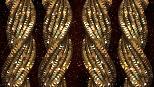 Golden Twisting Geometric Abstract Background Loop Animation