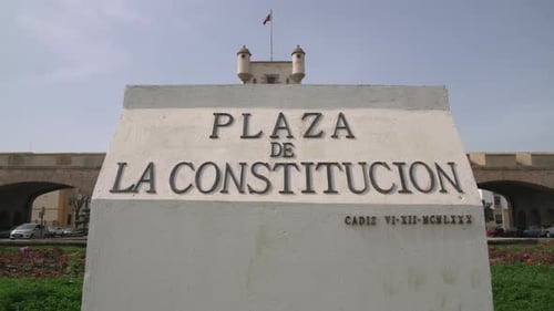 The name plaque in Constitution Square, Cadiz