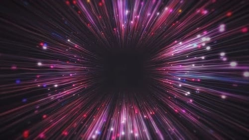 Flug in einem Color Stars Field Tunnel