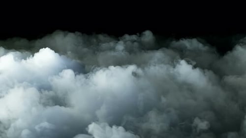 Ethereal Cloudscape Against Black Background