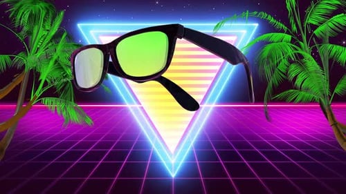 80s Retro Sunglasses 4k