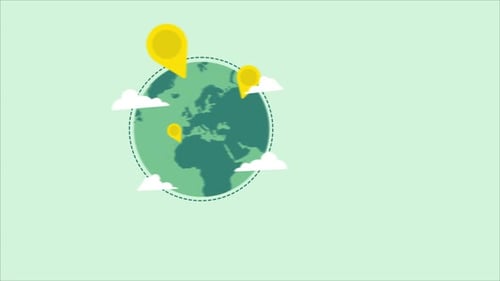 Animated Flat Design Travel and Global Journey Concept