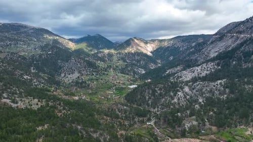 Mountain landscape high in the mountains aerial view 4 K