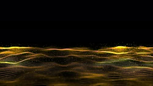 Golden Futuristic Particle Wave Background