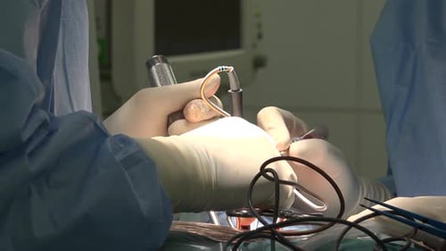 Intense Surgical Procedure in a Hospital Operating Room