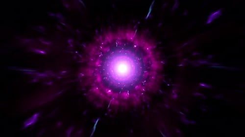 Purple Glowing Abstract Energy Tunnel Loop Background