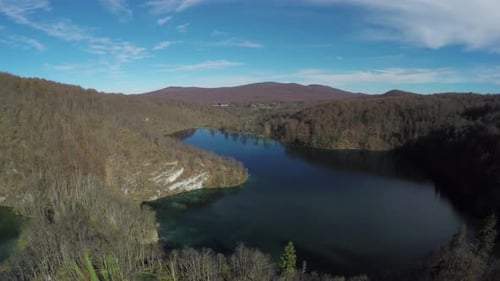 Luftbild der Seen im Plitvicer Park