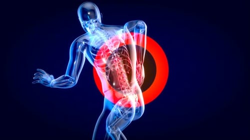 Man suffering of massive back pain