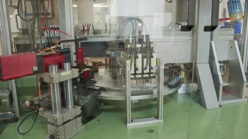 View of an old machine and production in a factory