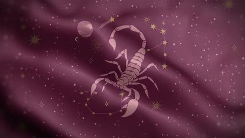 Scorpion Zodiac Constellation Waving Flag Loop