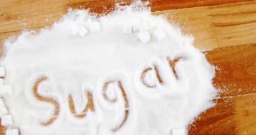 Pile of White Sugar on Wooden Surface