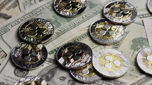Ripple Coins on US Dollar Bills