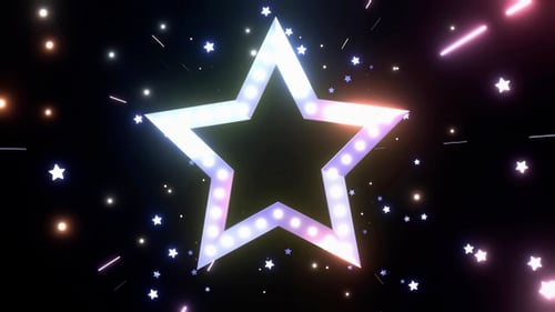 Glowing Marquee Star Loop Animation Background