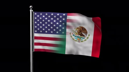 United States Mexico Flag Blend Animation
