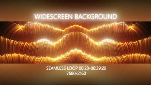 Golden Light Trails Widescreen Abstract Background Loop