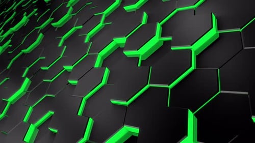 Green Hexagons Background