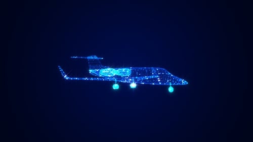 Futuristic Digital Private Jet Particle Animation
