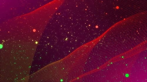 Bewegungsgrafik-Hintergrund Leuchtende Partikelanimation Grüne Linie