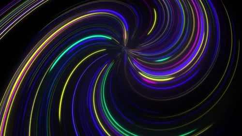 Vibrant Glowing Neon Swirl Lines Abstract Background
