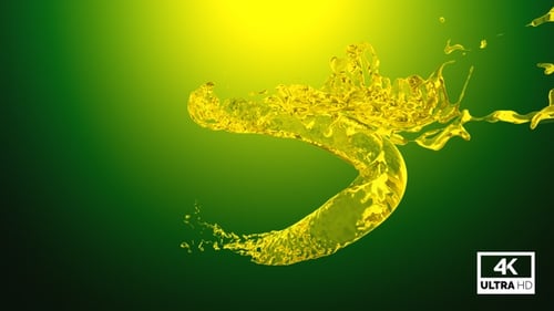 Dynamic Yellow Fluid Splash Reveal Transition