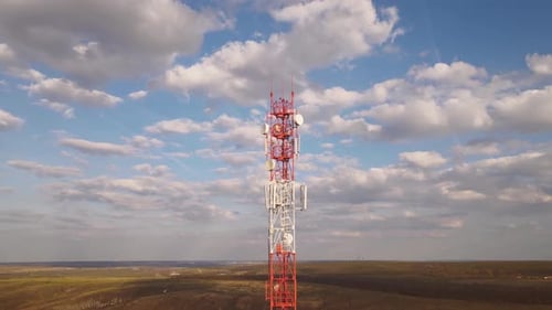 Communication tower for 4G and 5G Telecommunication. Base Transceiver antennae