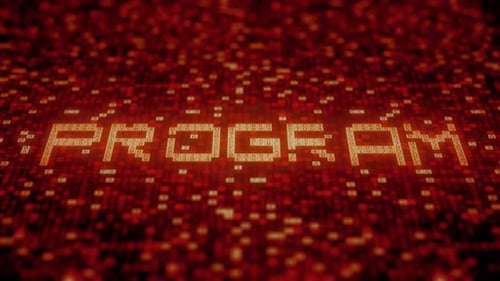 PROGRAMA Se hace una palabra con símbolos en una pantalla roja