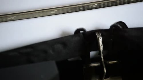 Typing Copyright on a Vintage Typewriter Machine