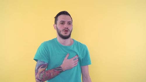 Man experiencing chest pain or heart attack