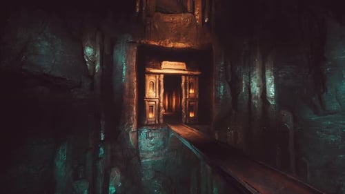 Old Stone Bridge in Underground World