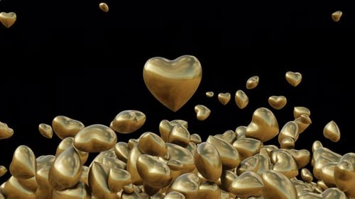 Floating Golden Hearts Celebration Background Animation