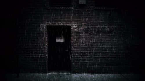 Heavy Rain Urban City Brick Building Background Loop