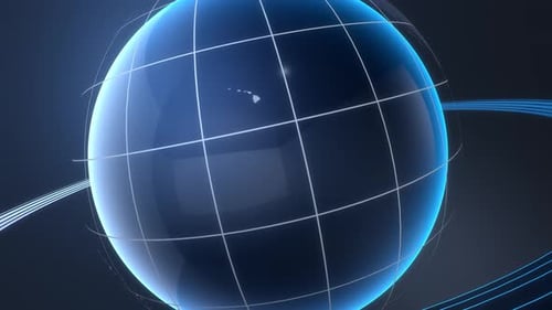 4K 3D Blue Globe Background Seamless Loop