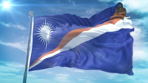 Marshall Islands Flag Waving in Realistic 3D Animation