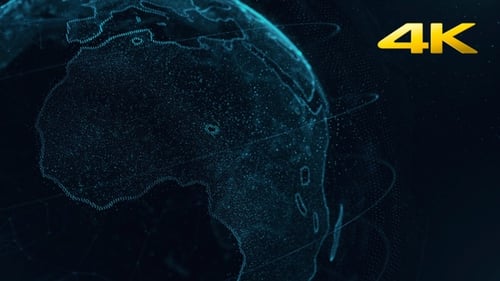 Futuristic Digital Earth Globe with Global Network Connections