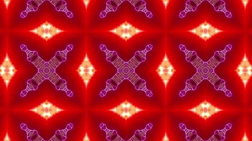 Animated Glowing Geometric Kaleidoscope Pattern Loop