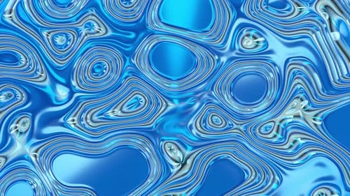 Abstract Fluid Blue Metallic Swirls Animation Background