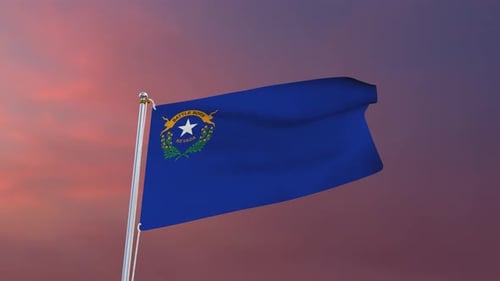 Realistic Waving Nevada State Flag Animation