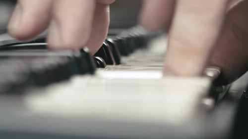 Fingers Play Piano Keys Musical Instrument