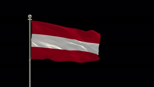 Realistic Austrian Flag Waving with Alpha Channel
