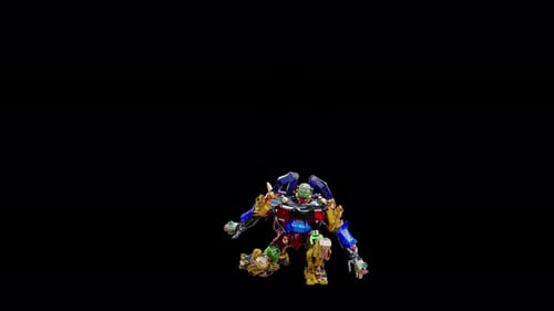 Colorful Robotic Dancer Animation with Dynamic Moves