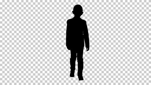 Silhouette Petit garçon marchant, Alpha Channel