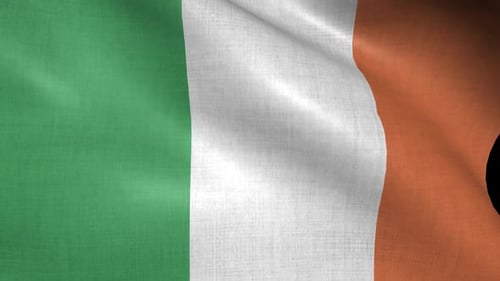 Textured Waving Ireland National Flag Animation