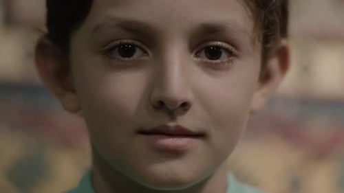 Close Up Portrait of Young Boy Looking at Camera