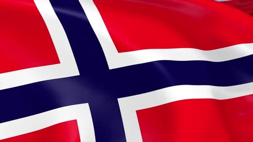 Waving Realistic Flag of Norway Animation