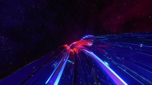Un voyage interstellaire de science-fiction à travers un vortex dans le cyberespace