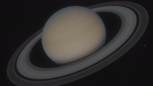 Rotating Saturn Planet with Rings in Dark Space
