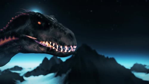 Dino Head And Fire Loop