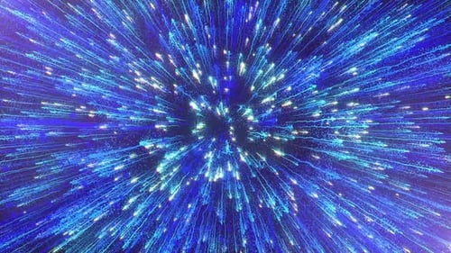 Dynamic Blue Particle Light Streaks Background Animation